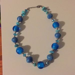 Blue beaded necklace